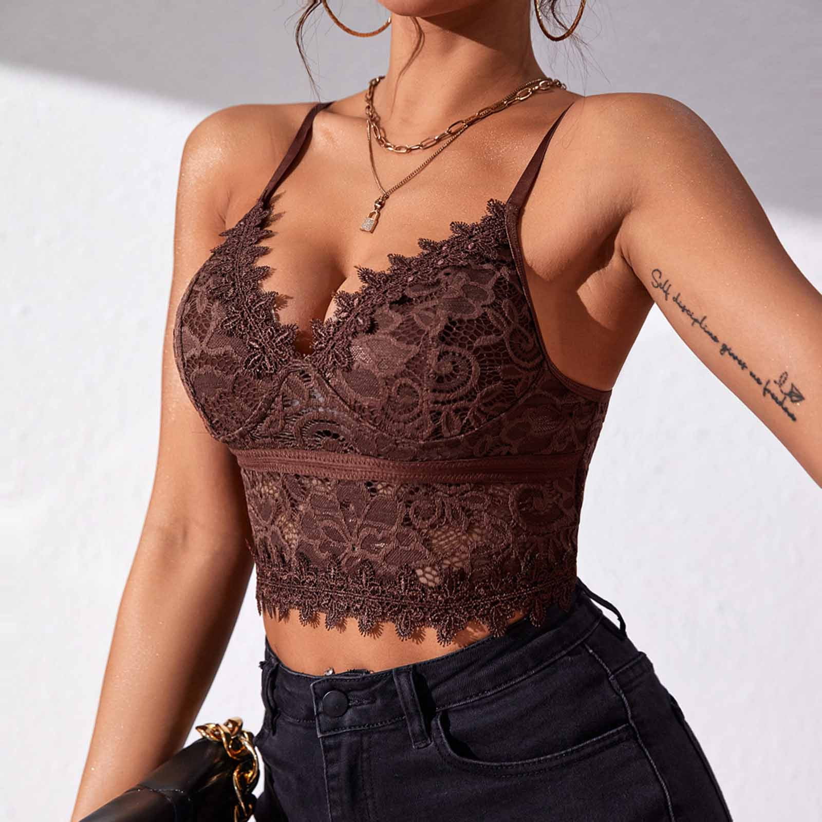 wybzd V Neck Corset Crop Top for Women Backless Summer Casual Lace Bustier  Cami Spaghetti Strap Tank Tops Black S 