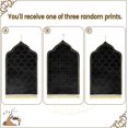 thumbnail image 2 of Muslim Prayer Rug Gold Rimmed Soft Thick Flannel Prayer Carpet Mat 25.5x45 Inch One of Three Random Patterns, Black, 2 of 7