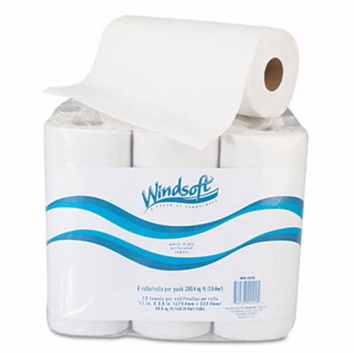 Windsoft 2420 Kitchen 2-Ply Paper Towel Rolls, 6 Rolls