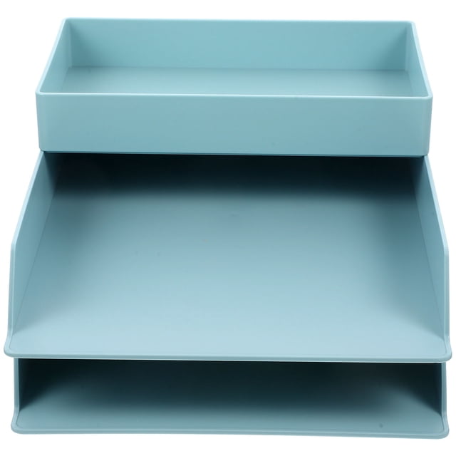 juego de bandeja de almacenamiento apilable, soporte de almacenamiento de papel de escritorio, organizador de archivos de documentos