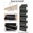 thumbnail image 7 of 5-Tier Over The Door Organizer, Hanging Organizer Closet with 10 Side Mesh Pockets, 44 lbs Load Capacity, Hanging Storage Closet Behind Door Organizer for Bathroom, Bedroom, Nursery, Kitchen, Black, 7 of 7
