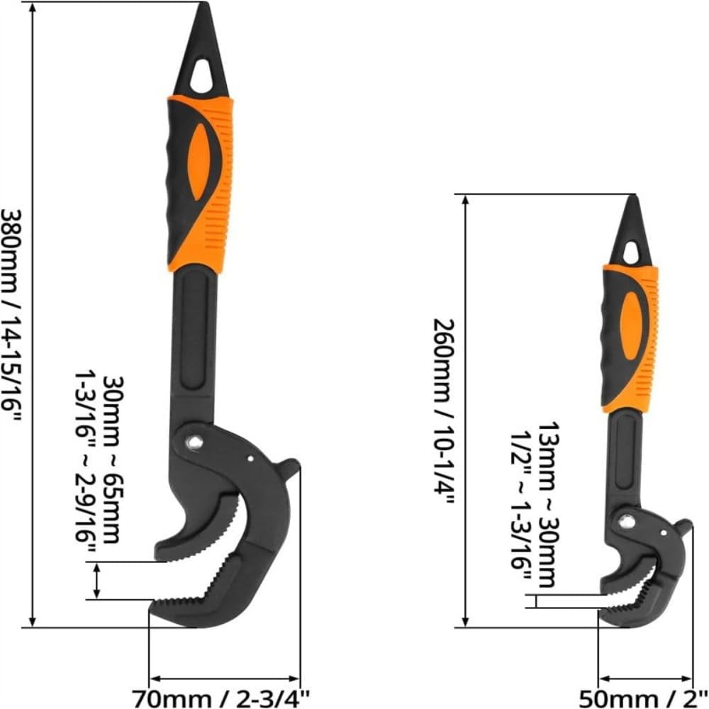 Universal Adjustable Wrench Pipe Wrench With Self Locking Function Double Thread Bottom Pry Bar Design Anti Slip Adjustable Universal Wrench