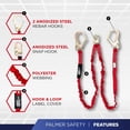 thumbnail image 3 of Palmer Safety Harness Kit w/Detachable 6' Double Leg Lanyard I Shock Absorbing OSHA/ANSI Construction & Scaffolding Use, 3 of 4