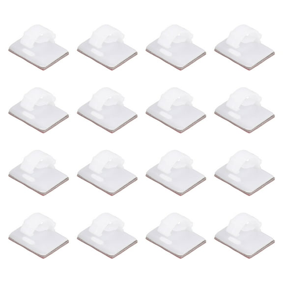 Uxcell Cable Clips, 100pcs Adhesive Cable Clamp Clip Wire Holder Cord Management for Home Office Wall, White 14x19mm