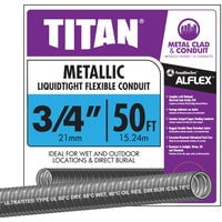 Southwire UO7500050M Steel Liquid Tight Conduit, 3/4" x 50'