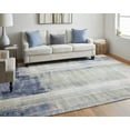 thumbnail image 4 of HomeRoots 513188 9 x 12 ft. Blue Green & Ivory Abstract Power Loom Distressed Rectangle Area Rug, 4 of 5