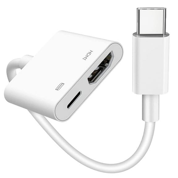 USB C to HDTV Digital AV Adapter( Apple MFI Certified) 1080P HD Video HTV Sync Screen Connector Cable with Charging Port Compatible with iPhone 15 series/Android on HDTV/Projector/Monitor
