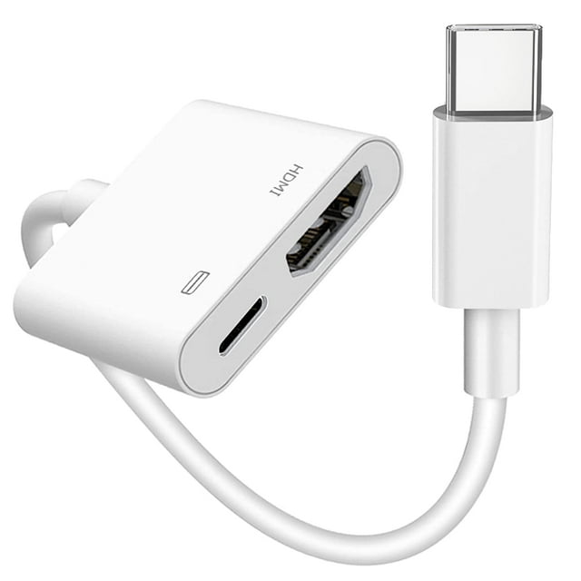 Innotech USB-C Adaptador a HDTV AV (Certificado MFi) – 1080P HD con Puerto de Carga, Funciona con iPhone 15/Android/iPad