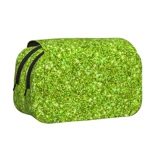 Easygdp Lime green glitter para Estuche de Lápices con Tapa Flip, Suministros de Oficina y Universidad para Adolescentes y Adultos
