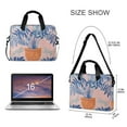 thumbnail image 3 of FORMRS 16" Laptop Bag Carrying Sleeve Case with Handle Travel Shoulder Briefcase, Pink Leaves, 3 of 8