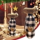 thumbnail image 2 of Fundas navideñas a cuadros para botellas de vino. Soporte navideño para botellas de vino con botella de vino de imitación., 2 of 8