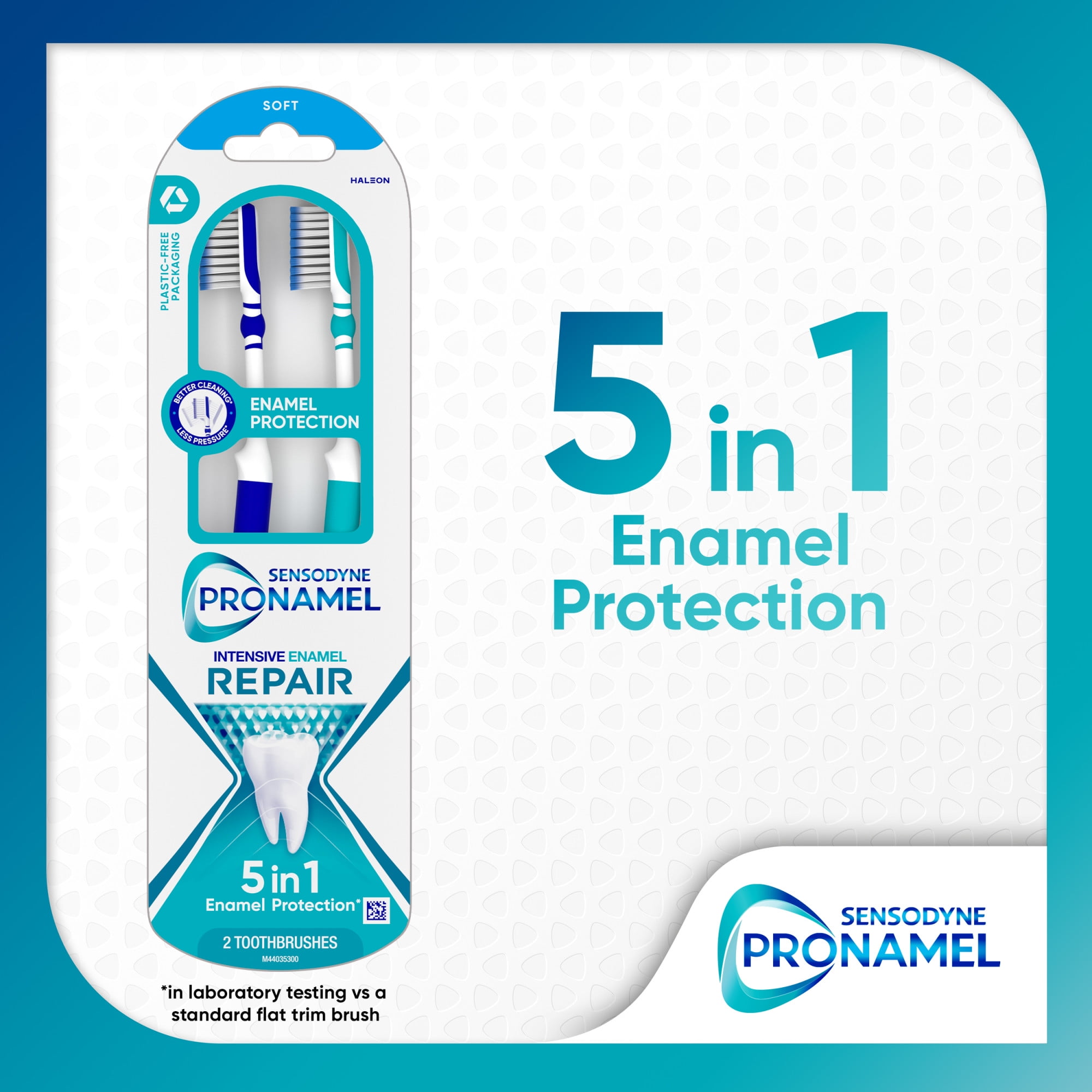 Sensodyne Pronamel Intensive Enamel Repair Soft Toothbrush, 2 Pack, for Adults