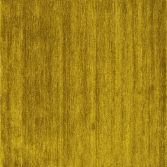 Ahgly Company Machine Washable Indoor Square Abstract Yellow Contemporary Area Rugs, 6' Square