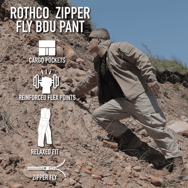 Rothco Relaxed Fit Zipper Fly BDU Pants,Olive Drab