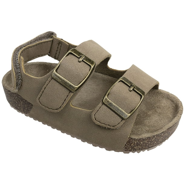two buckle footbed sandals