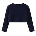 thumbnail image 5 of SGFCWSX Girls Dressy Cardigan Cropped Shrug Bow One Button Layering Sweater for Kids Navy Size 1T, 5 of 5