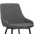 thumbnail image 3 of Mia Contemporary Dining Chair in Charcoal Fabric with Black Powder Coated Metal Legs, 3 of 8