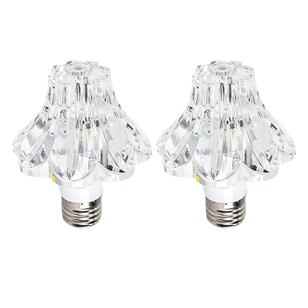 Bombilla LED de cristal EZLIFE forma de flor 2 piezas lámpara ámbar romántica E1A9
