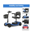 thumbnail image 5 of 4-Wheel Foldable Mobility Scooter for Seniors, Portable Electric Power Scooter with Stable Anti-Tip Wheels, Rear Brake Light, USB charging port,Supports 330 lbs,Travel Scooter,Blue, 5 of 9