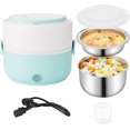 thumbnail image 1 of Electric Lunch Box Food Warmer - Detachable Stainless Steel Food Warming Rice Cooker - (Blue), 1 of 5