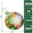 thumbnail image 5 of Fraser Hill Farm Indoor/Outdoor Oversized Christmas Decor w/ Long-Lasting LED Lights, 18-in. Jeweled Ball Ornament w/Snowflake Design in Gold, 5 of 5