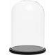 thumbnail image 1 of Black Wooden Base 20 Cm - Transparent Decorative Glass Cloche With Wooden Top For Lighting, Table Decoration, Antiques-xdd, 1 of 4