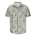 thumbnail image 5 of JURANMO Men's Hawaiian Floral Shirts Button Down Casual Tropical Holiday Beach Shirts Summer Short Sleeve Lapel Tops Lightning Sales Today Green XXXL, 5 of 6