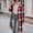 Red, variant on VXARARL Women's Flannel Shirts Long Plaid Shacket Button Down Office Work Jackrts | Flannel Shirt Women Dark Green 2XL