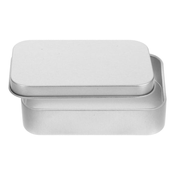 SEWOART Plated Silver Rectangular Tin Container Stylish Metal Box for Candy and Jewelry