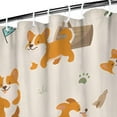 thumbnail image 3 of Cartoon Corgi Shower Curtain 36"x72" ,Bathroom Decorative Shower Curtains Set with 12 Hooks,Modern Waterproof Washable Shower Curtain, 3 of 6