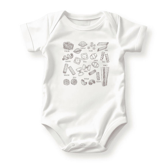 Pasta Lover Baby Bodysuit, Newborn Outfit, Baby Clothes, Gift for Children 12m White