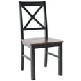 thumbnail image 5 of Safavieh Akash Traditional Rubberwood Dining Side Chairs, Black / Walnut (Set of 2), 5 of 8