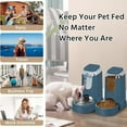 thumbnail image 5 of 2 Pack Automatic Cat Feeder and Dog Food Feeder, Gravity Stainless Steel Water Dispenser and Waterer Set for Small Medium Puppy Kitten Pets (1 Gallon x 2, Navy Blue), 5 of 6