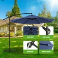 thumbnail image 2 of Backyard Expressions 10ft Offset Hanging Patio Umbrella with Crank Lift & Tilt, Outdoor Market Umbrella with UV-Resistant Canopy, Cross Base, and Air Vent for Backyard, Deck, Poolside, or Garden, 2 of 5