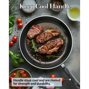 Cook N Home Professional Pots and Pans Nonstick Cookware Set, Kitchen Cooking Set with Frying Pans and Saucepans, Induction Compatible, 12-Piece, Red