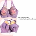 thumbnail image 5 of BIMEI Women’s Lace Pocket Bra for Breast Forms | Mastectomy Prosthesis Bra with Underwire & Sheer Lace | Ideal for Silicone Breast Forms, Purple, 40, 5 of 5