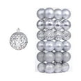 thumbnail image 2 of Uutvery 36Pcs Christmas Ball Set Electroplated Christmas Tree Ornaments Shiny Decorative Hanging Balls for Holiday Party Home Decorations Silver, 2 of 7