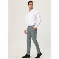 thumbnail image 4 of Lars Amadeus Pantalones de vestir a cuadros para hombre Pantalones formales ajustados a cuadros clásicos gris M, 4 of 6