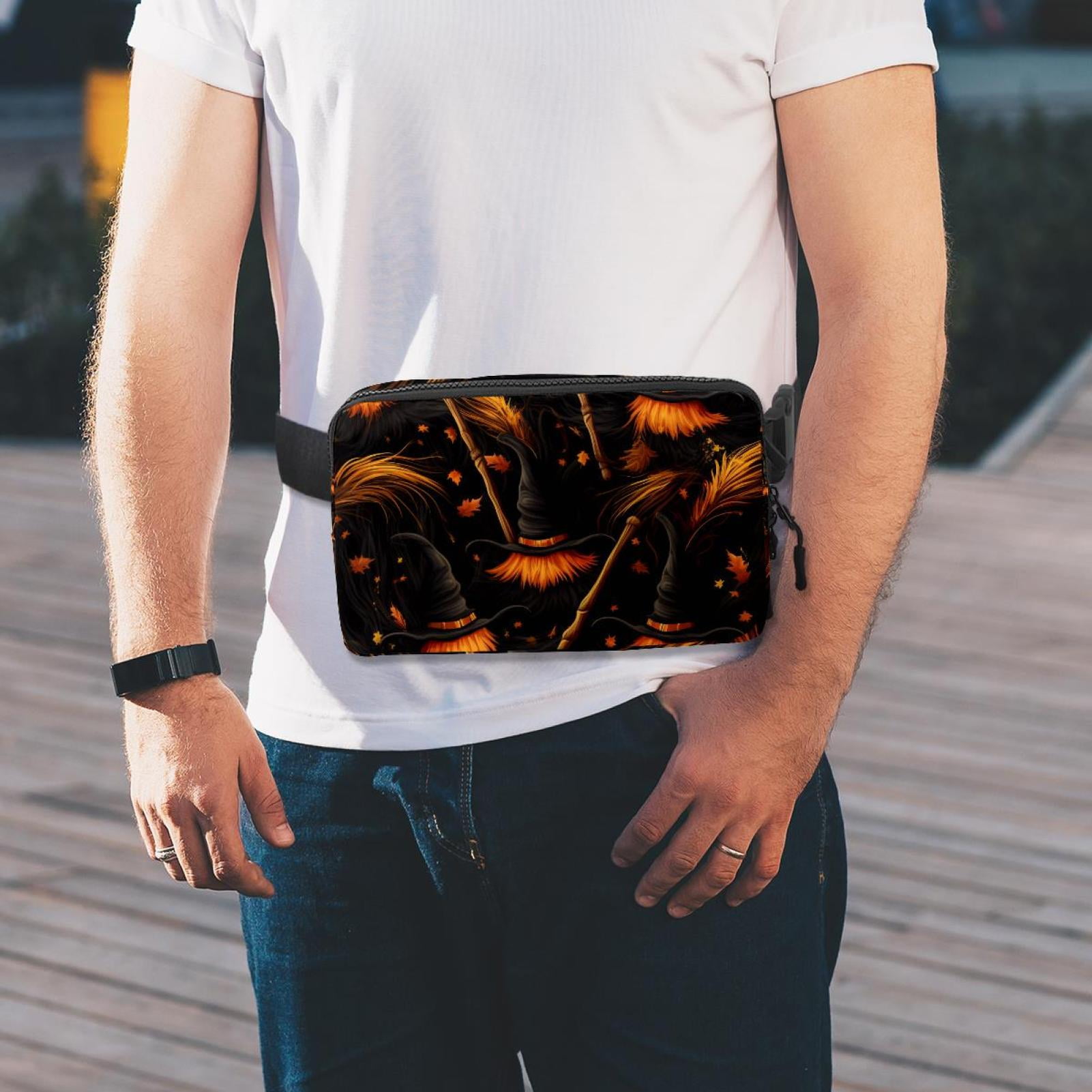 Halloween broomsticks Adjustable Lightweight Unisex Waist Bag Running Belt with Extension Strap Money Belt Holder