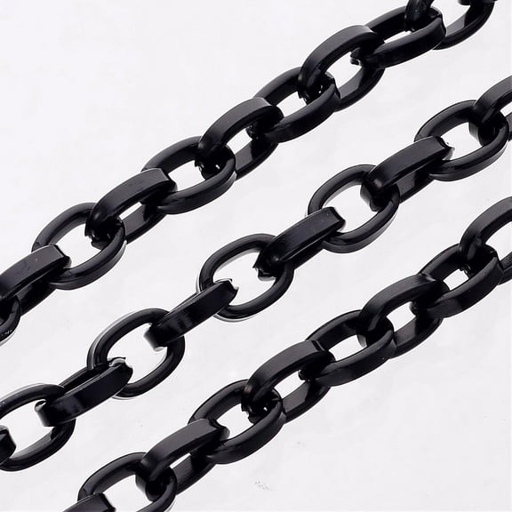 Aluminum Chains Unwelded Oxidated in Black Link: 5.5x8mm