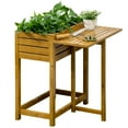 thumbnail image 1 of Outsunny Jardinière Surélevée en Bois avec Table d'Appoint Pliante, 1 of 9