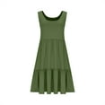 thumbnail image 5 of Womens Plus Size Summer Sundress Sleeveless Tiered Tank Dresses Casual High Waist Dress Curvy Women Outfits Army Green, 4XL, 5 of 7