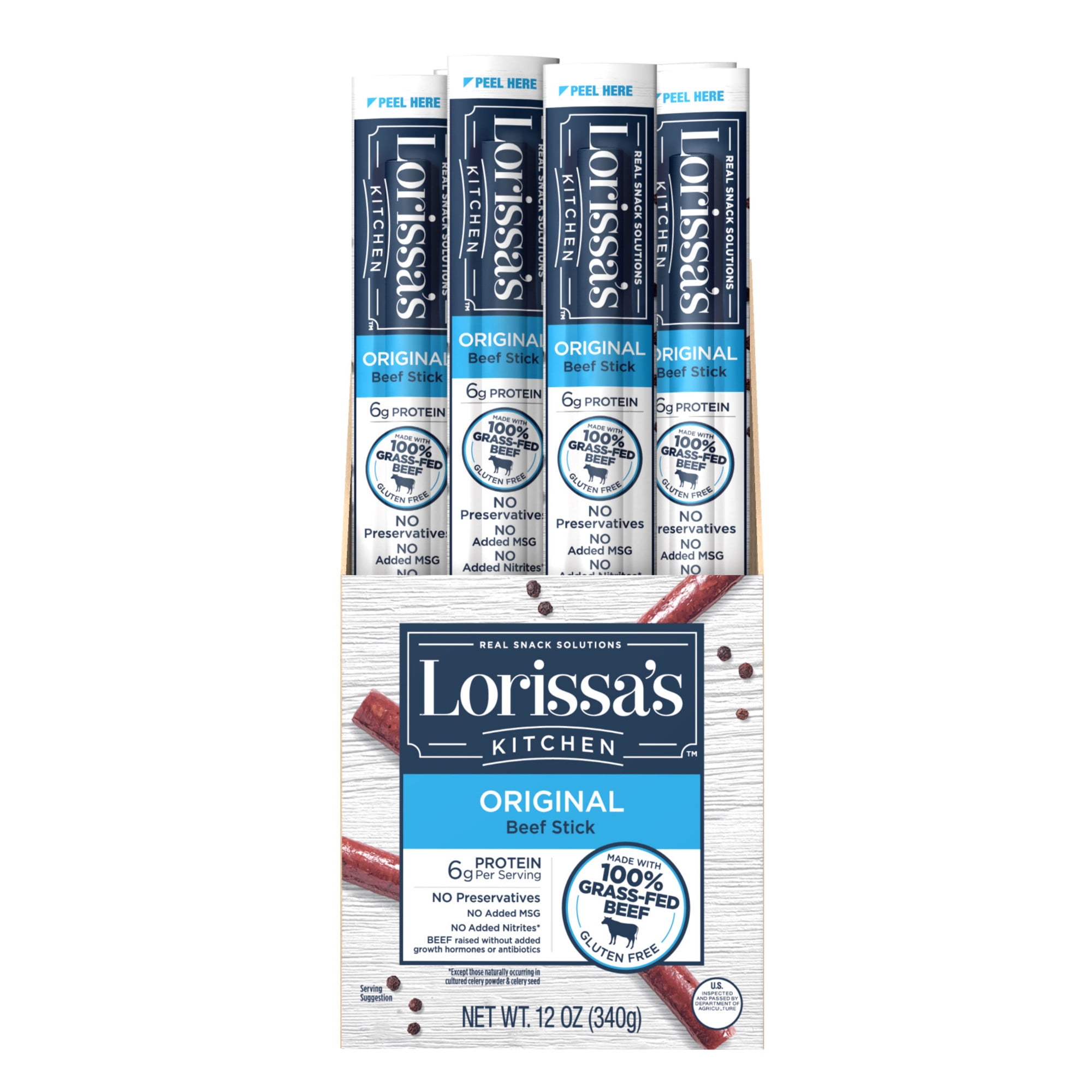 Lorissa's Kitchen Beef Sticks, Original Beef Sticks, 12ct. 1 oz
