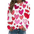 thumbnail image 2 of PNTUTB Valentines Sweatshirt for Women Fashion Heart Print Casual Crew Neck Long Sleeve Hoodless Pullover Sweatshirts, 2 of 6