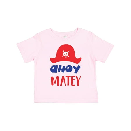 

Inktastic Ahoy Matey Pirate Hat Skull and Bones Pirates Gift Toddler Boy or Toddler Girl T-Shirt