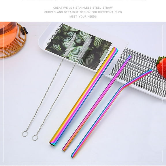 Apmemiss Clearance 304 Stainless Steel Reusable Metal Drinking Straws Set，Perfect for Home, School, office, Outdoor Activities, Gym, Study, Work, Restaurant Meals, and Social Events