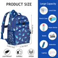 thumbnail image 4 of Nautical Underwater Marine Life Students Backpack With Dolphin, Shark, Whale Ocean Tropical Sea Abstract Funny Pattern, 4 of 6