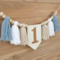 thumbnail image 3 of Janrevotw High Chair Banner For 1st Birthday Party Decorations For Boys And Girls, Featuring A Tassel Wreath Crown Hat, Cake Hat, And Baby Smash Cake Party Decorations. Tassel High Chair Banner Photo, 3 of 5