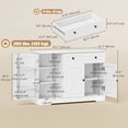 thumbnail image 3 of HOMCOM 47" Sideboard Buffet Cabinet, Farmhouse Kitchen Cabinet, White, 3 of 10