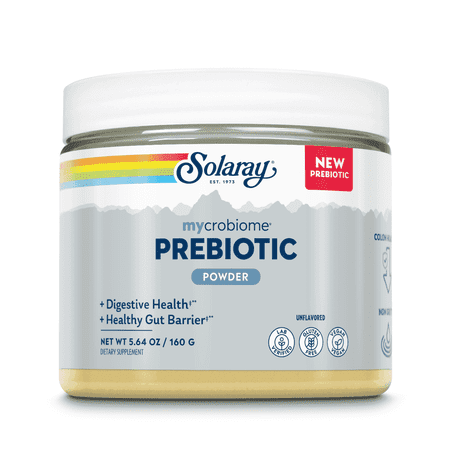 Solaray Mycrobiome Prebiotic Powder, Prebiotics for Women and Men, Digestive Nutritional Supplements for Colon and Gut Health, Non-Gritty, Easy-to-Mix, Non-Bloating Formula, 20 Servings, 5.64 OZ